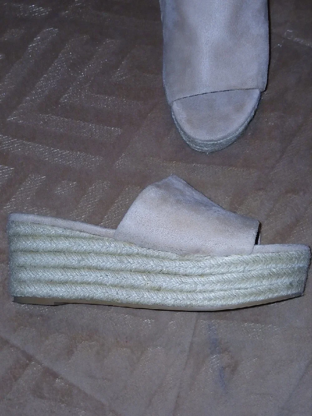 Coconuts by Matisse Light Cream Sandy Espadrille Platform Slide Sz: 8